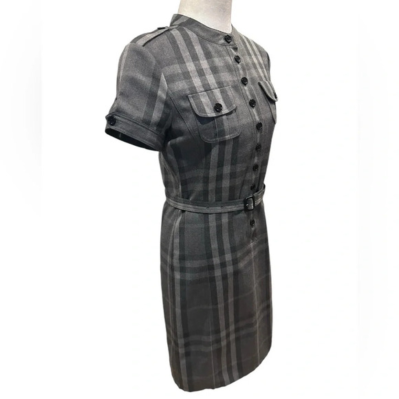 Burberry plaid 100%wool belted dress size 4 - Picture 6 of 16